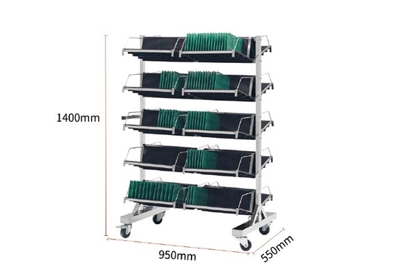 سعر جيد 210 مللي متر فتحة طول ESD SMT Magazine Rack عربة تخزين صينية pCB الانترنت